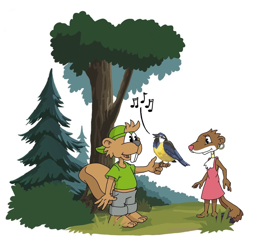 Berti und Hanne treffen die Vögel des Waldes